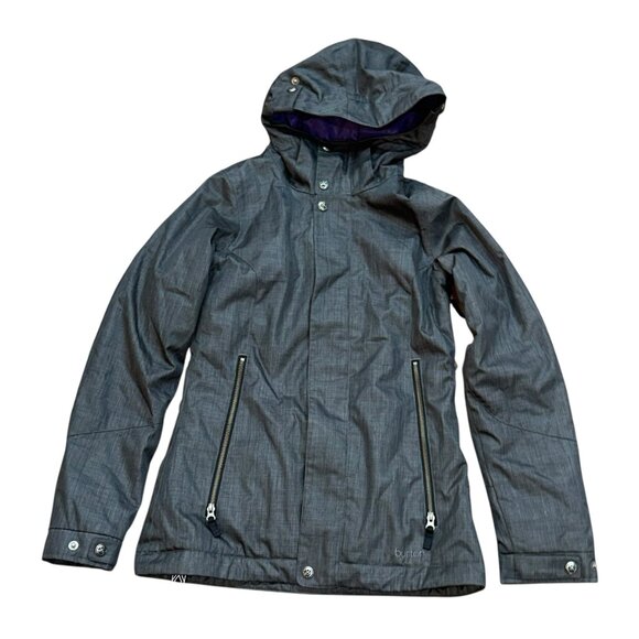 Women's Burton Dark Grey Snowboard Ski Powder Dry Ride Jacket Size 3 (XS) - Picture 1 of 12